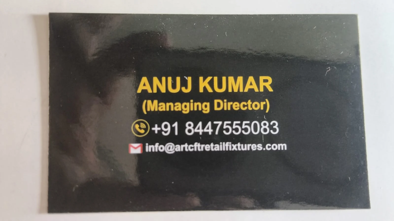 Anuj Kumar Managing Director business card